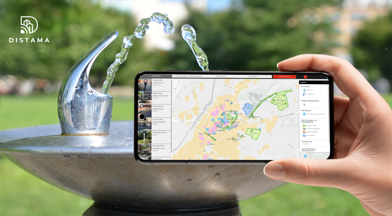 Mit einer Erfrischungskarte lassen sich im Sommer Trinkbrunnen finden, um sich abzukühlen.